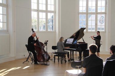 Bild des Trio Celavie mit Instrumenten